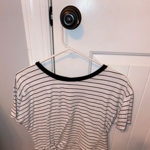 striped t-shirt with tie